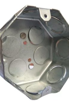 CAJA CHAPA EMBUTIR OCTOGONAL CHICA ALUMINIZADA *9 DE JULIO*