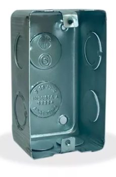 CAJA CHAPA EMBUTIR RECTANGULAR 10X5 ALUMINIZADA *9 DE JULIO*