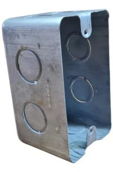 CAJA CHAPA EMBUTIR RECTANGULAR GRANDE ALUMINIZADA *9 DE JULIO*